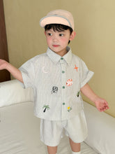 Load image into Gallery viewer, XZ260915TG-夏季｜條紋簡約｜襯衫套裝
