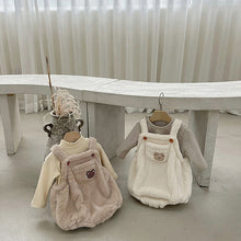 Load image into Gallery viewer, Y5230LS-Winter Cute Bear Plush Single Pocket Sling Bodysuit 
