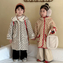 Load image into Gallery viewer, DW250618SE-秋冬季圓點羊羔毛中版長口袋連帽外套
