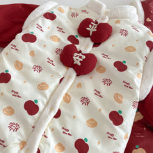 將圖片載入圖庫檢視器 ZDL5682LS-冬季嬰幼兒喜慶中國風拼色加絨連體衣
