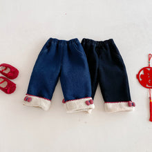 將圖片載入圖庫檢視器 ZDK5708PA-冬季超萌蝴蝶結加絨牛仔長褲

