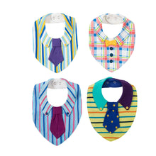 Load image into Gallery viewer, 71708AC-Baby gentleman bow tie shape pure cotton dress bibs [two pieces minimum order]
