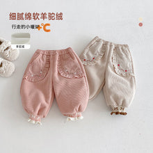 Load image into Gallery viewer, ZDK5263PA-冬季加絨繡花束口休閒褲
