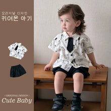 將圖片載入圖庫檢視器 M627100TG-夏季｜純棉襯衫｜短褲套裝
