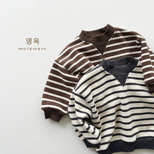 Load image into Gallery viewer, 23157SE-Winter children&#39;s one-piece fleece striped casual top
