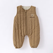 將圖片載入圖庫檢視器 D24533LS-冬季刺繡拉鍊無袖背心連體爬服
