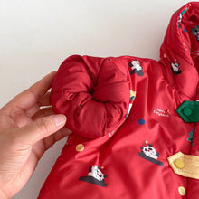 將圖片載入圖庫檢視器 ZDW5622SE-冬季熊貓撞色加厚夾棉外套
