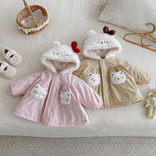 Load image into Gallery viewer, ZDW5266SE-冬季加厚毛毛連帽棉服外套
