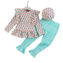 Load image into Gallery viewer, 25107TG-Children&#39;s floral long-sleeved swimsuit and trousers set + swimming cap 
