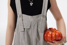 Load image into Gallery viewer, BB2613PA-夏季｜條紋休閒｜七分背帶褲
