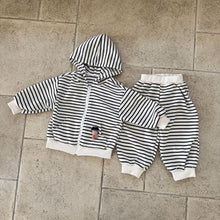 將圖片載入圖庫檢視器 CZ260891TG-條紋連帽運動休閒兩件套
