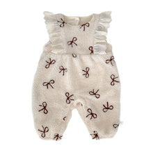 Load image into Gallery viewer, H10667LS-冬季蝴蝶結羊羔絨連體爬服&amp;刷絨上衣
