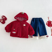 將圖片載入圖庫檢視器 ZDW5707SE-冬季可愛連帽中國風加厚棉服
