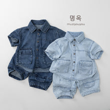 將圖片載入圖庫檢視器 26069SE-春夏｜牛仔韓版｜短袖襯衫
