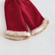 將圖片載入圖庫檢視器 ZDK5703PA-冬季復古拜年毛毛加絨休閒長褲
