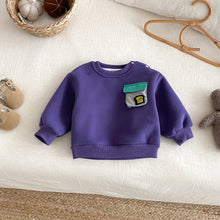 Load image into Gallery viewer, ZDY5305SE-冬季撞色口袋加絨長袖上衣
