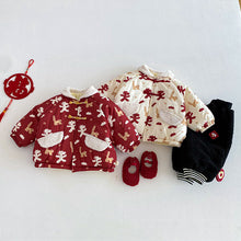 將圖片載入圖庫檢視器 ZDW5692SE-冬季滿版小馬印花加厚夾棉外套
