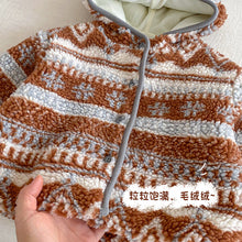 Load image into Gallery viewer, ZDW5108SE-冬季加絨復古提花連帽外套
