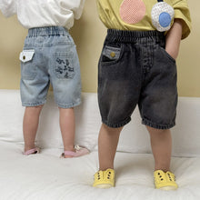 將圖片載入圖庫檢視器 XK260942PA-夏季｜寬鬆休閒｜牛仔五分短褲
