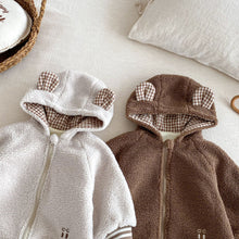 將圖片載入圖庫檢視器 ZDL5181LS冬季顆粒絨連身衣｜毛毛連帽爬服
