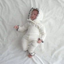 將圖片載入圖庫檢視器 Y8602LS-春季嬰兒彈性坑條波浪捲邊連身衣+高腰護肚緊身褲兩套裝&amp;三件套
