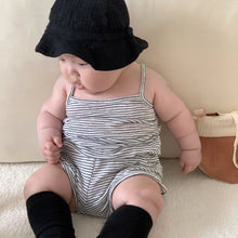 Load image into Gallery viewer, Y8531TG-Summer boys and girls pure cotton retro striped camisole + shorts set 
