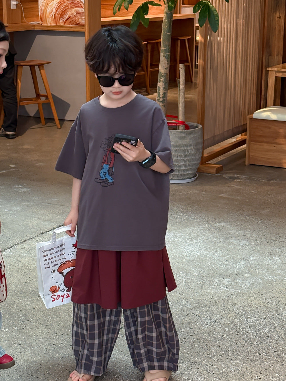 2025X119SE-夏季男女童韓版卡通印花休閒上衣