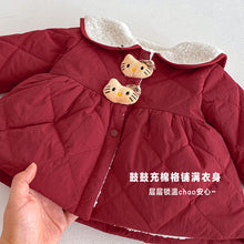將圖片載入圖庫檢視器 ZDW5702SE-冬季小貓中國風加厚棉外套
