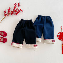 將圖片載入圖庫檢視器 ZDK5708PA-冬季超萌蝴蝶結加絨牛仔長褲
