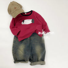 將圖片載入圖庫檢視器 1572SE秋季印花條紋長袖上衣
