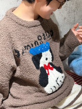 將圖片載入圖庫檢視器 2025D209TG-冬款狗狗條紋珊瑚絨居家兩件套
