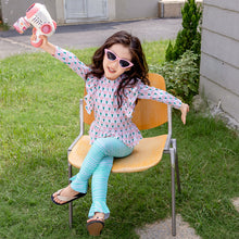 Load image into Gallery viewer, 25107TG-Children&#39;s floral long-sleeved swimsuit and trousers set + swimming cap 
