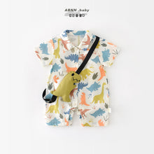 Load image into Gallery viewer, 92778LS-Summer short-sleeved dinosaur crawling suit + doll [wishing style]
