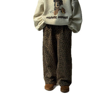 將圖片載入圖庫檢視器 2025D80PA-冬季韓版豹紋加絨直筒長褲
