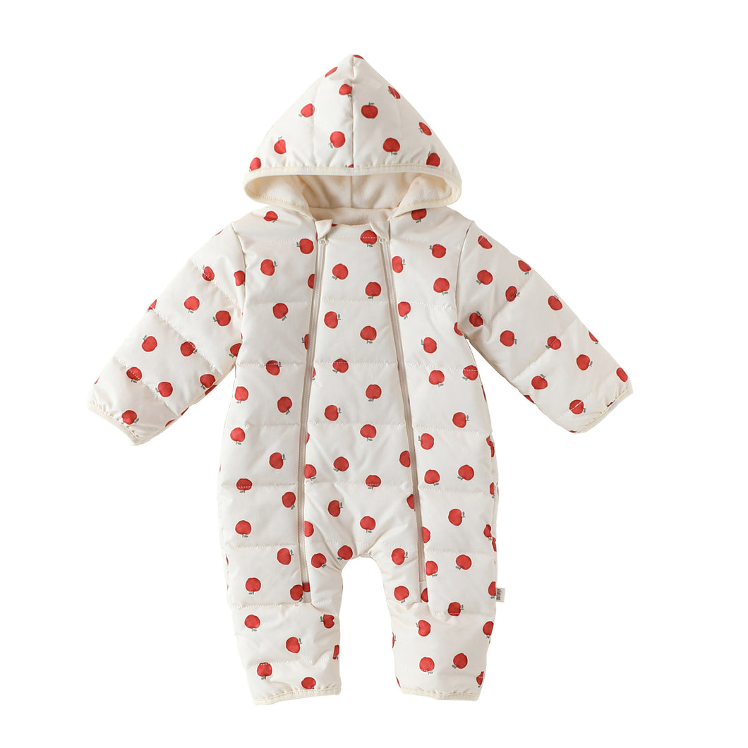 D25296LS-冬季雙拉鍊加厚夾棉連帽爬服