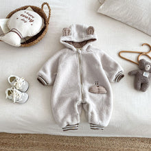 將圖片載入圖庫檢視器 ZDL5181LS冬季顆粒絨連身衣｜毛毛連帽爬服
