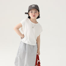 將圖片載入圖庫檢視器 BB2503PCW-夏季日系女童不規則落肩親子T卹
