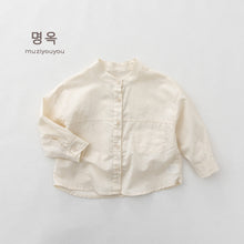 Load image into Gallery viewer, 26097SE-夏季｜立領森系｜兒童薄款長袖襯衫
