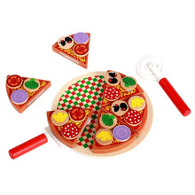 Load image into Gallery viewer, 50103AC-Children&#39;s educational toys play house wooden kitchen simulation food pizza cutting fun 
