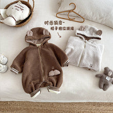 將圖片載入圖庫檢視器 ZDL5181LS冬季顆粒絨連身衣｜毛毛連帽爬服
