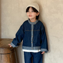 Load image into Gallery viewer, QW240029SE-Autumn children&#39;s denim jacket &amp; wide-leg pants

