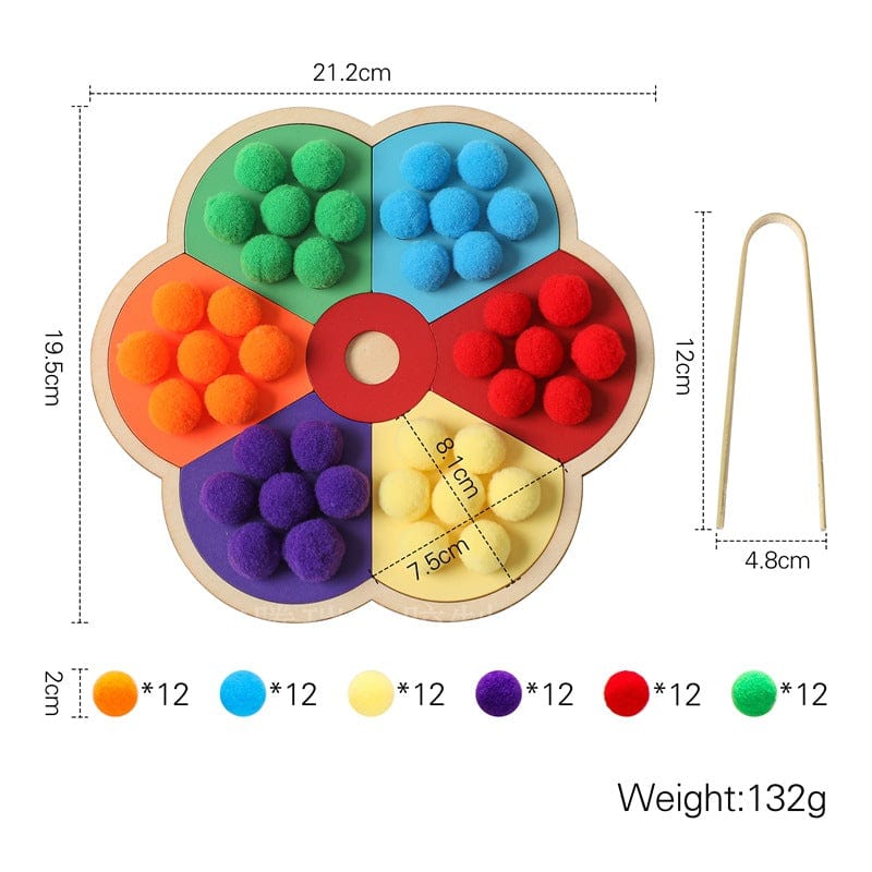 PMZ1258AC-Puzzle color classification flower rainbow board clip ball toy