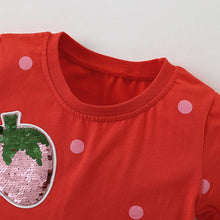 將圖片載入圖庫檢視器 9334DS-夏裝歐美中小童休閒圓領短袖草莓連身裙
