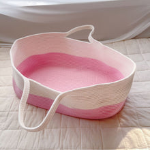 Load image into Gallery viewer, yt006AC-Portable pure cotton woven Nordic style baby basket sleeping basket
