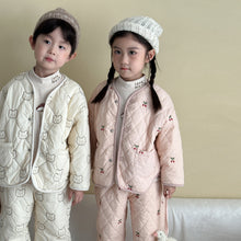 Load image into Gallery viewer, DZ250644TG-秋冬季韓版夾棉加絨開襟排扣兩件套裝
