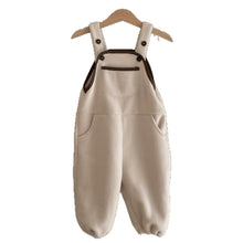 將圖片載入圖庫檢視器 Y5532LS-秋冬雙面毛絨背帶褲｜大口袋撞邊
