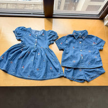 將圖片載入圖庫檢視器 XQ260928TG-夏季｜牛仔短袖｜兄妹套裝
