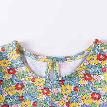 Load image into Gallery viewer, S3160LS-Little maven花朵小雞拼布長袖連衣裙
