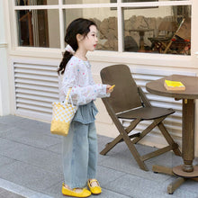 Load image into Gallery viewer, OPC2624PA-春季女童百搭假兩件裙擺牛仔長褲
