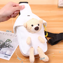 Load image into Gallery viewer, 82602AC- Bear canvas bag crossbody backpack 
